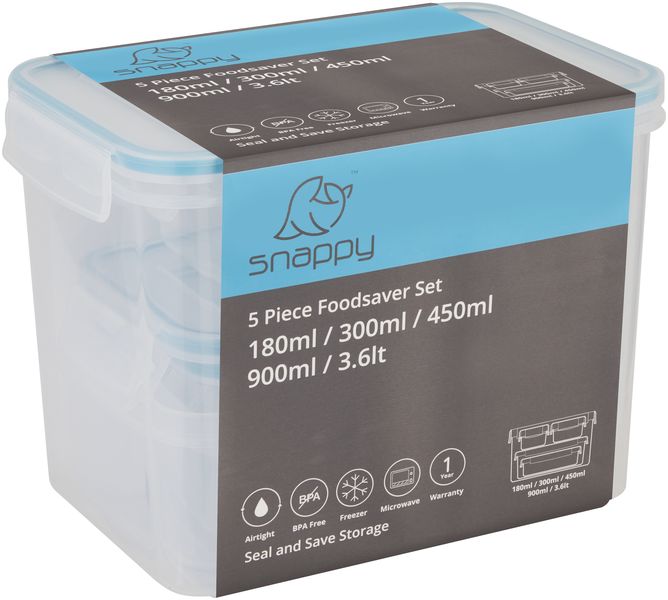 Snappy - Promotional Food Storage Container Set - 5 Piece