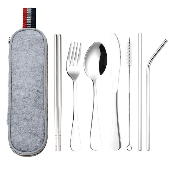 Maisonware Reusable Travel 8 Piece Cutlery Set with Carry Bag | Buy ...