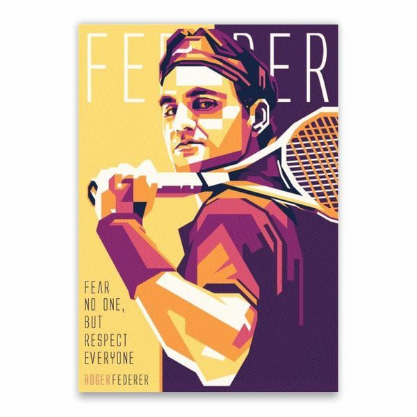 Federer Pop Art Quote Poster - A1