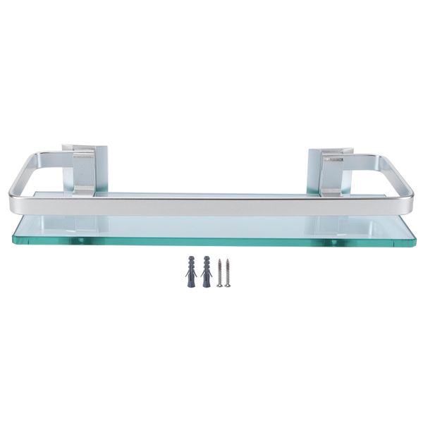 Tempered Glass Aluminum Shelf Bathroom Organizer