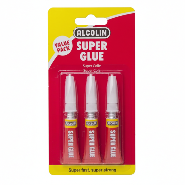 Alcolin Super Glue 3 x 3g Tubes - Fast-Setting Adhesive for Crafts &amp;