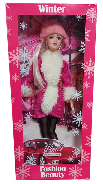 Fashion Doll Dressed in Pink Winter Coat