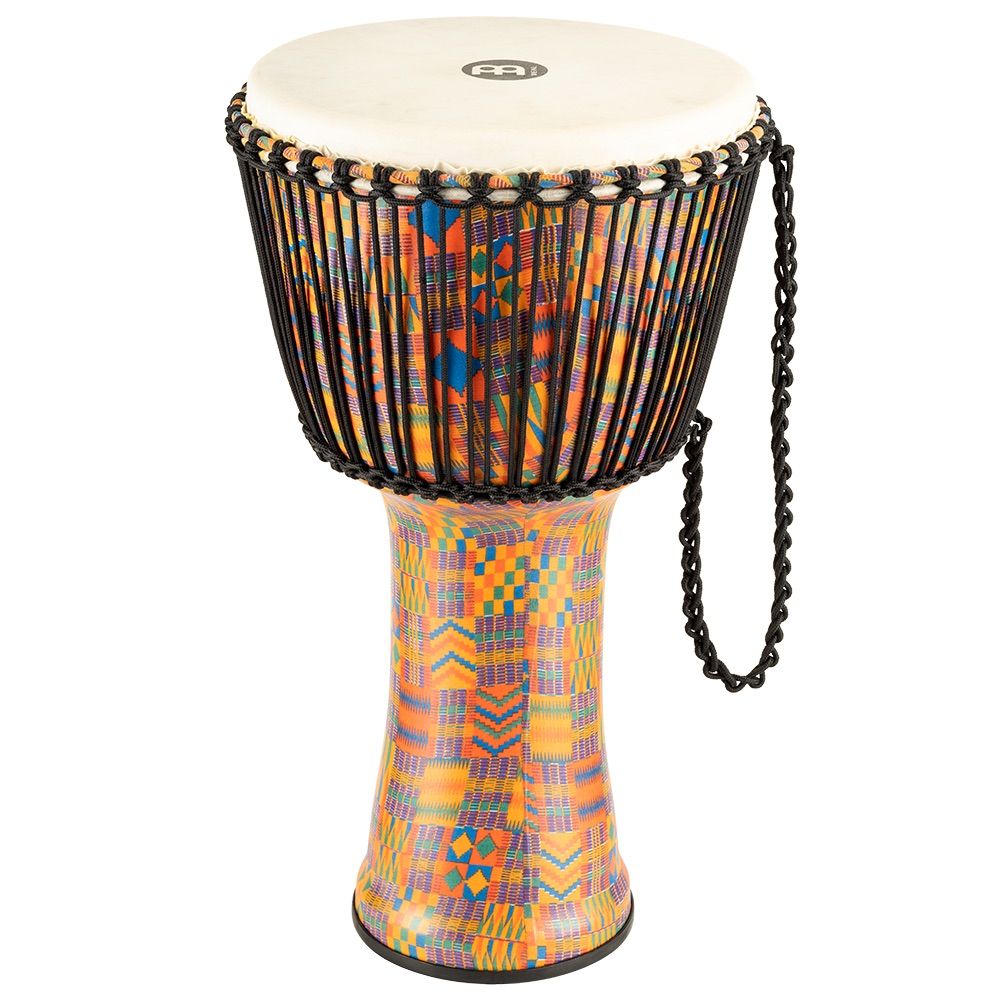 Meinl PADJ2XLG Djembe Rope Tuned Travel Series 14" Goat Head – Kenyan Quilt