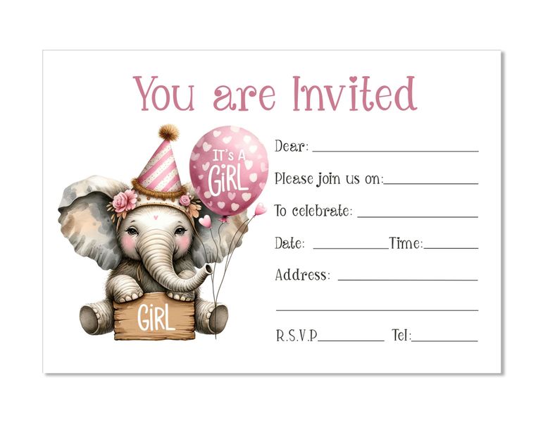 Invitation Cards - It's a Girl - Pack of 12