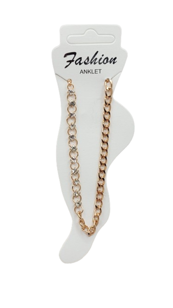 Gold Plated Anklet With Crystals
