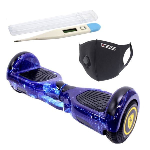 Self Balance Scooter 6.5" Hoverboard - LED - Bluetooth - ERS Mask -Blu Aqua