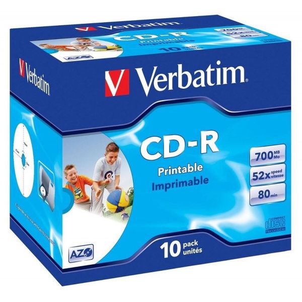 Verbatim - Printable CD-R (52x) 700MB Jewel Case - 10 Pack