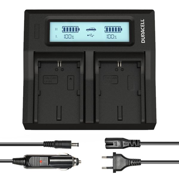 Dual Charger for Canon LP-E6 Batteries by Duracell