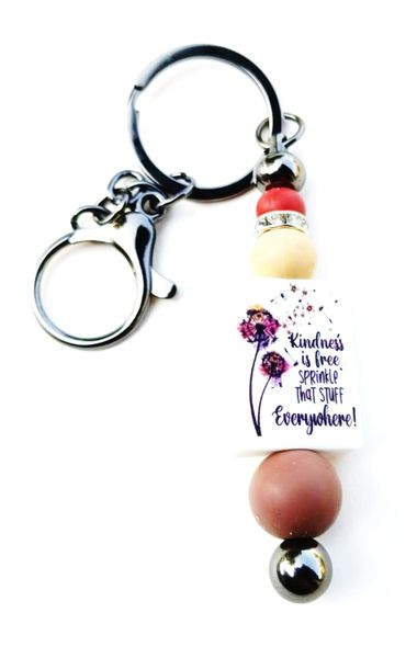 Silicone bar keyring set: Kindness is free sprinkle that stuff everywhere
