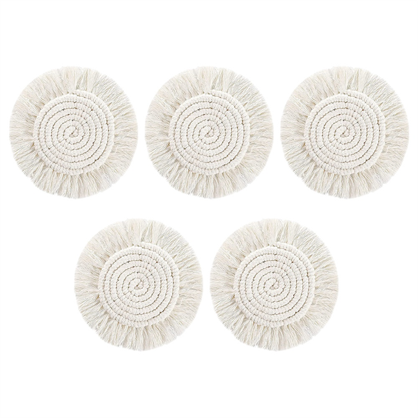 Coasters for Drinks Absorbent, Macrame Handmade Cotton Coasters