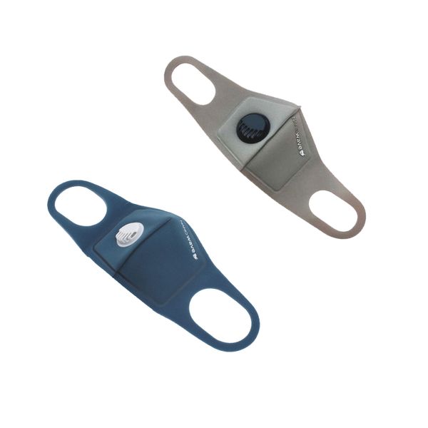 Nanowave Kiddies Reusable Protective Face Mask - Teal &amp; Grey 2 Pack