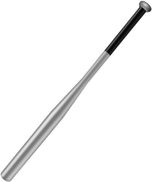 Steel Baseball Bat - 75cm - Silver