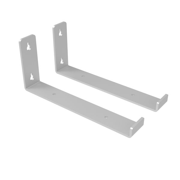 Heavy Duty Floating White Bracket Set For Wall Mounted Shelves-8 Inch