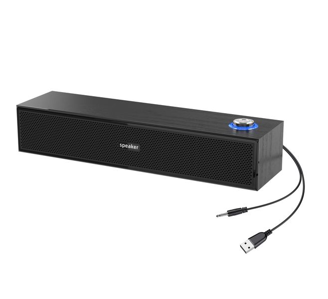 Leerfei E-1001 Black Wooden Multimedia Digital Soundbar Speaker