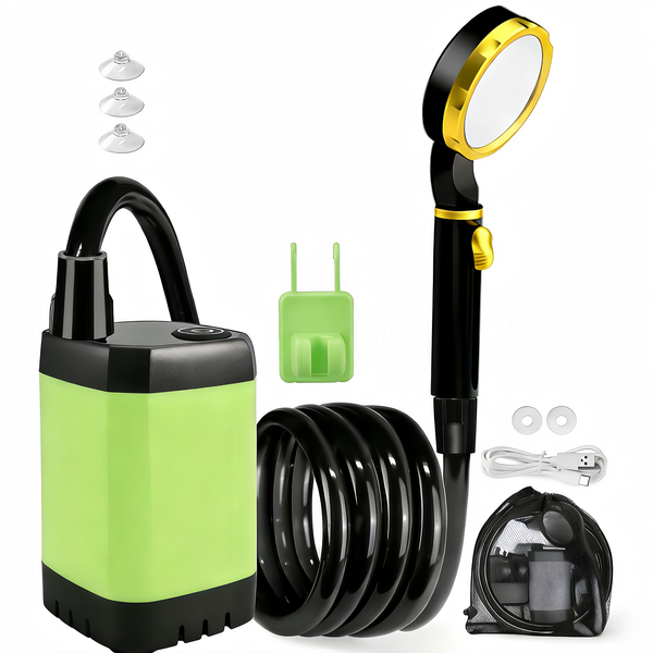 Portable Rechargeable Camping Shower with LED Display for Outdoor Use