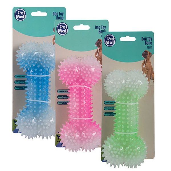Glow In the Dark Dog Toy Bones (16cm) Set of 3