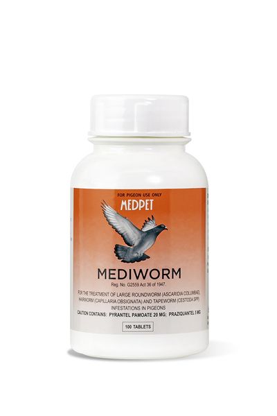 Medpet Mediworm Dewormer For Pigeons - 100 Tablets