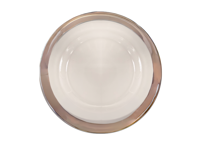 Clear Glass Underplate with Silver Rim - Set of 12pc