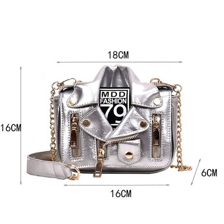 Women s Jacket RIvet Crossbody Bag Punk Style Purse Lapel Collar