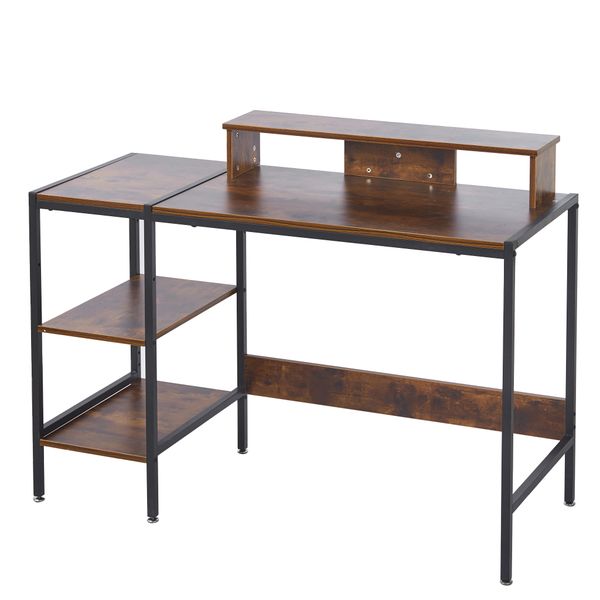 Desk With Side Frame And Monitor Mount, Designed To Protect Your Neck