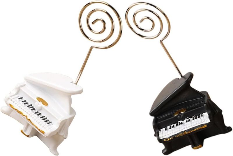 Piano-shaped Versatile Clip Holder for Notes, Cards and Seat Numbers