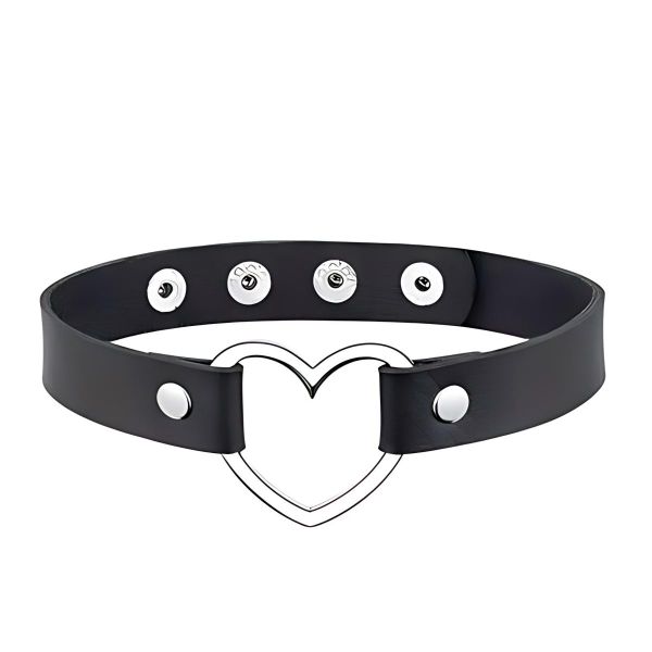 Shaped Adjustable and Comfortable Leather Choker - Black
