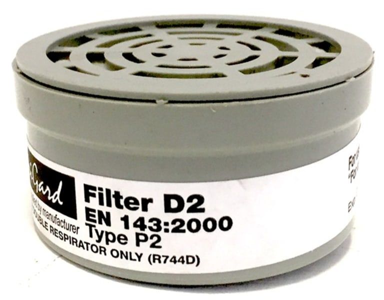 Respirator Filter-Dust/Solid/Liquid Part Grey Per 2 (D2)