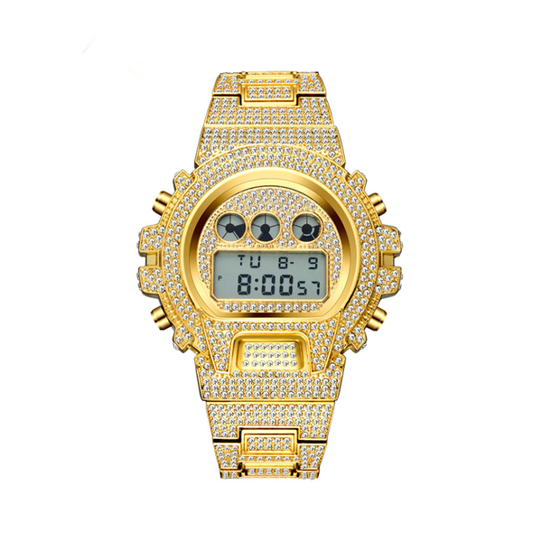 ZELTRYN Stainless Steel Waterproof Full Diamond Quartz Watch