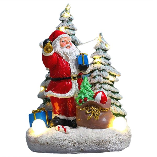 Christmas Decoration Glowing Ornaments Resin Crafts Christmas Gifts Santa C