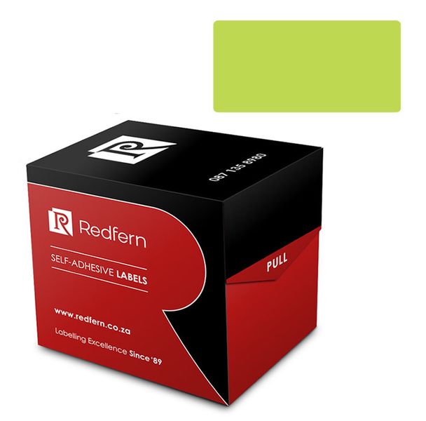 Redfern 32mm x 50mm Color Code Labels - Fluorescent Green 5's