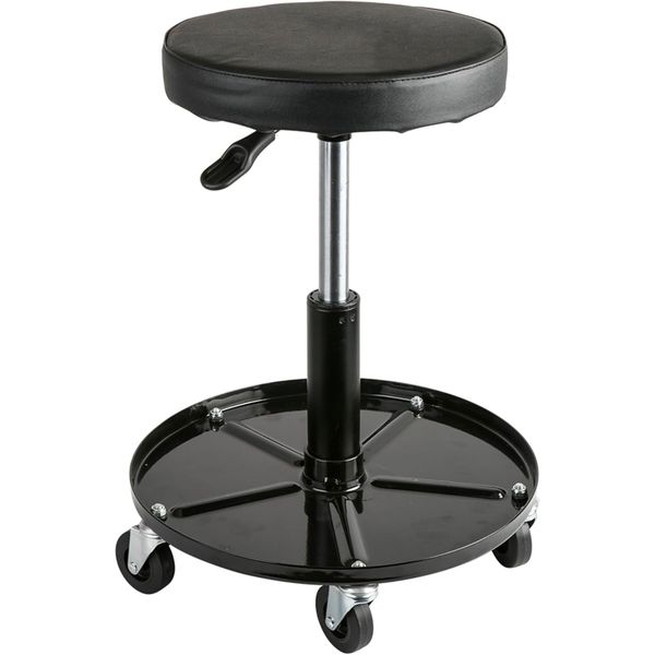 Heavy-Duty Adjustable Mechanic's Roller Seat with Wheels &amp; Tool Tray