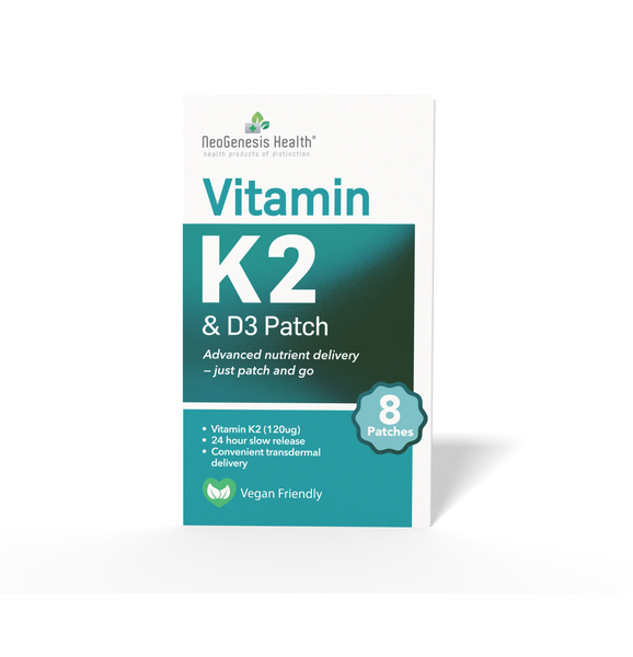 VITAMIN K2 PATCH| with D3 | 120mcg MK-7+1000IU D3 | Just Patch &amp; Go