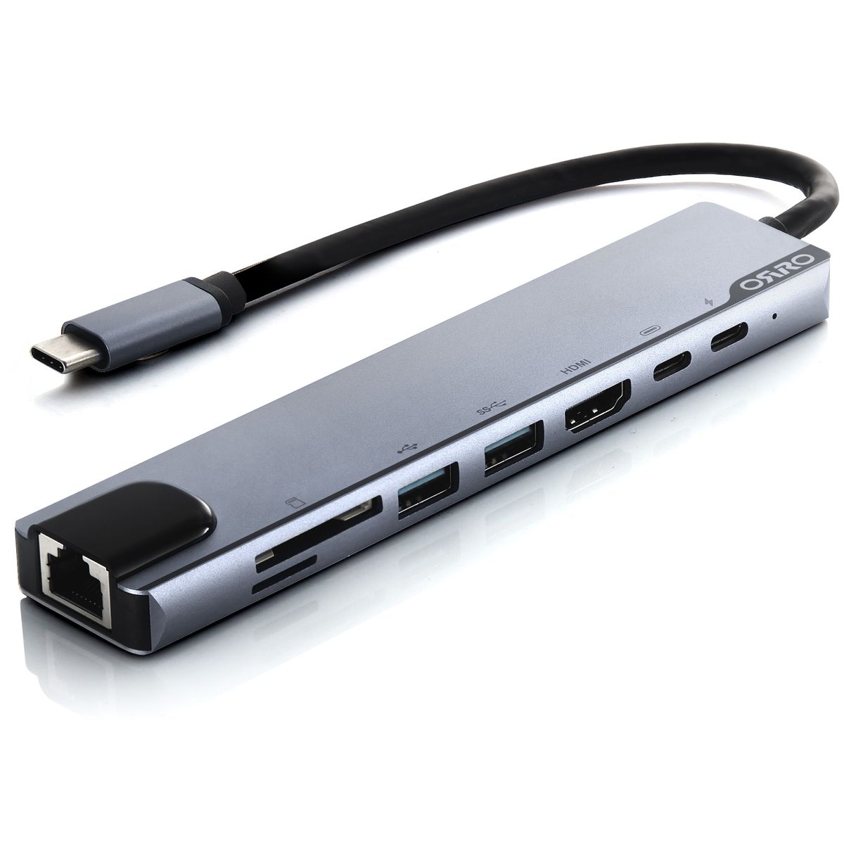 ORRO 8-in-1 Type-C Hub - 40Gbps Thunderbolt, HDMI, USB C & A,Ethernet,SD/TF