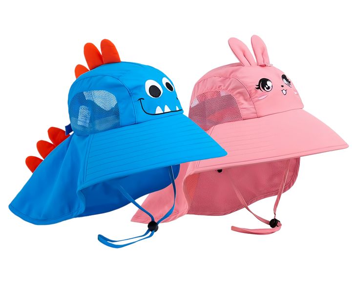 2 Pack Summer Sun Hat Wide Brim Beach Hats UPF 50+,Adjustable,Boy,Girl