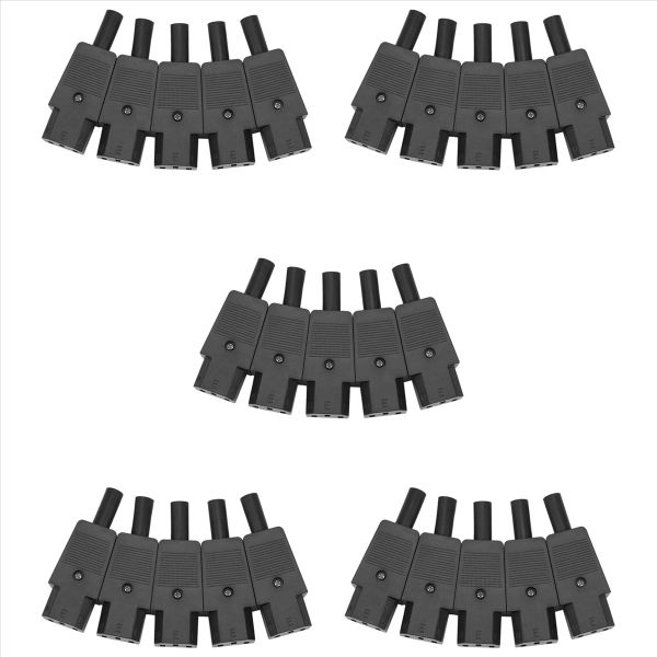 5Pcs Iec 320 C13 Female Plug Adapter 3Pin Rewirable Connector