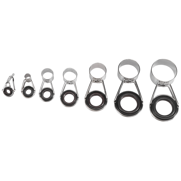 7Piece Fishing Rod Guides Tip 7 Sizes Telescopic Tip Repair Line Rings