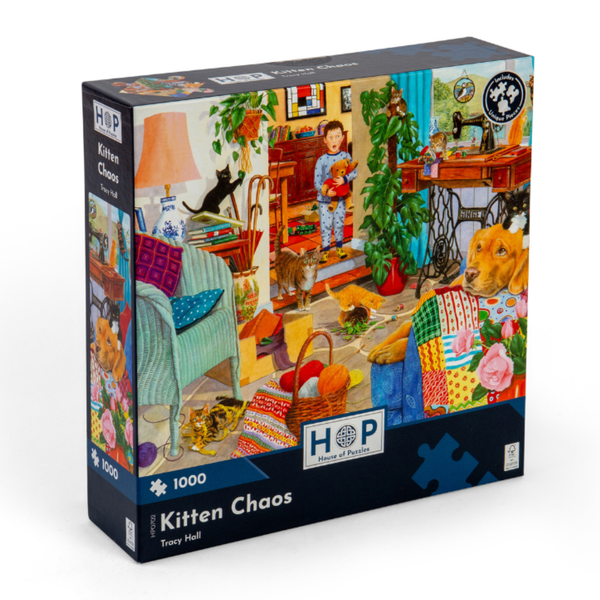 House of Puzzles - Kitten Chaos - 1000 Piece Jigsaw Puzzle