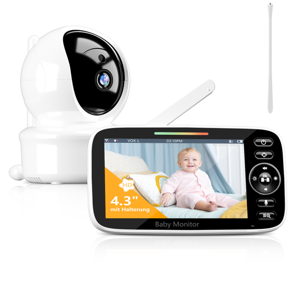 4.3" Video Baby Monitor with Audio and Night Vision with stand and VOX mode