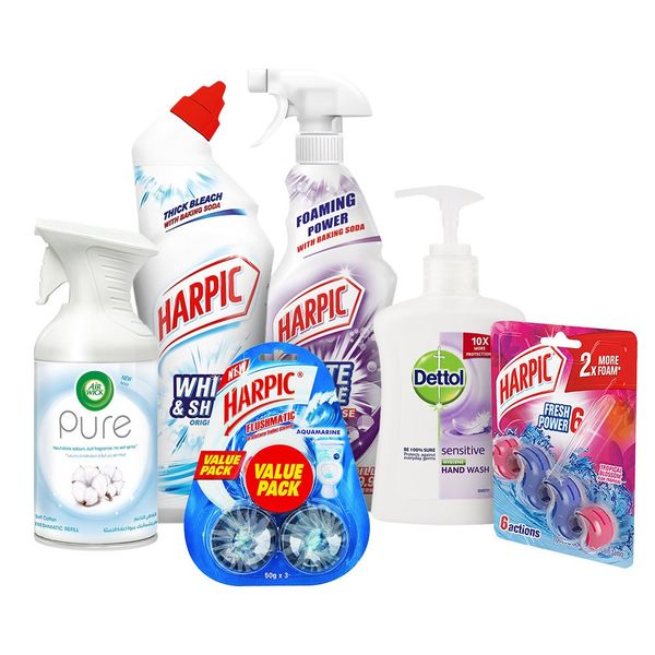Dettol, Harpic &amp; Airwick - Bathroom Cleaning Bundle - 6 Piece