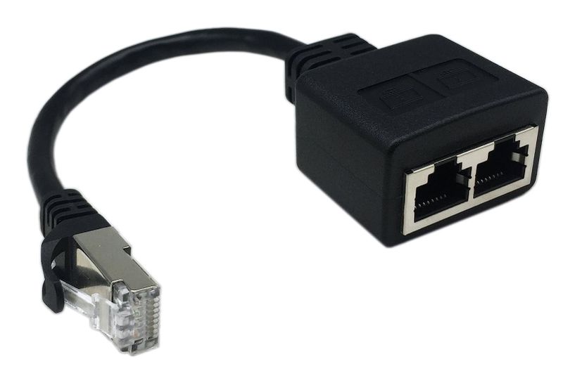 RJ45 Cable Male to 2 Female Adapter