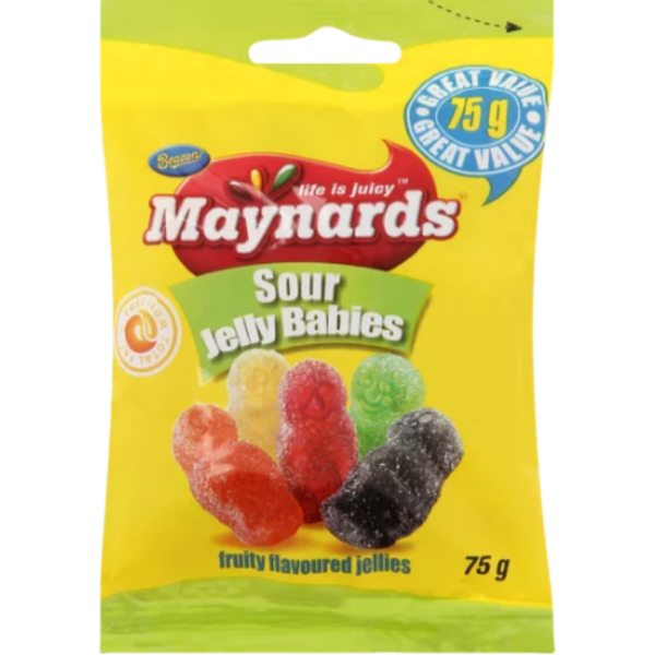 Maynards Sour Jelly Babies 75g - 24 Pack
