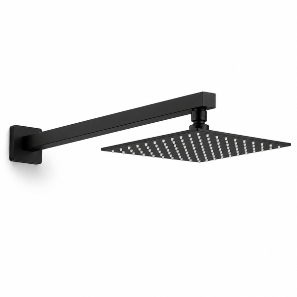 AIYI 8-Inch Square Shower Head Set, 40cm Arm and Rain Shower Head AY406-074