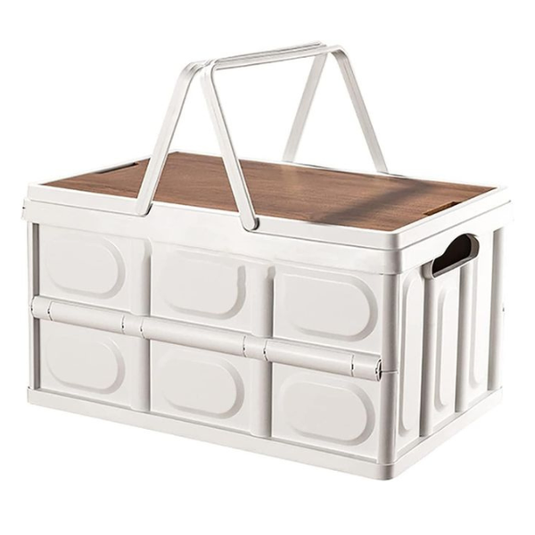 Heavy-Duty Collapsible Picnic Basket with Swing Handles