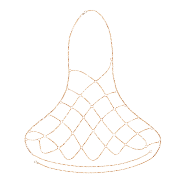 Women's Halterneck Mesh Body Chain Bikini Bra Necklaces Stomachers