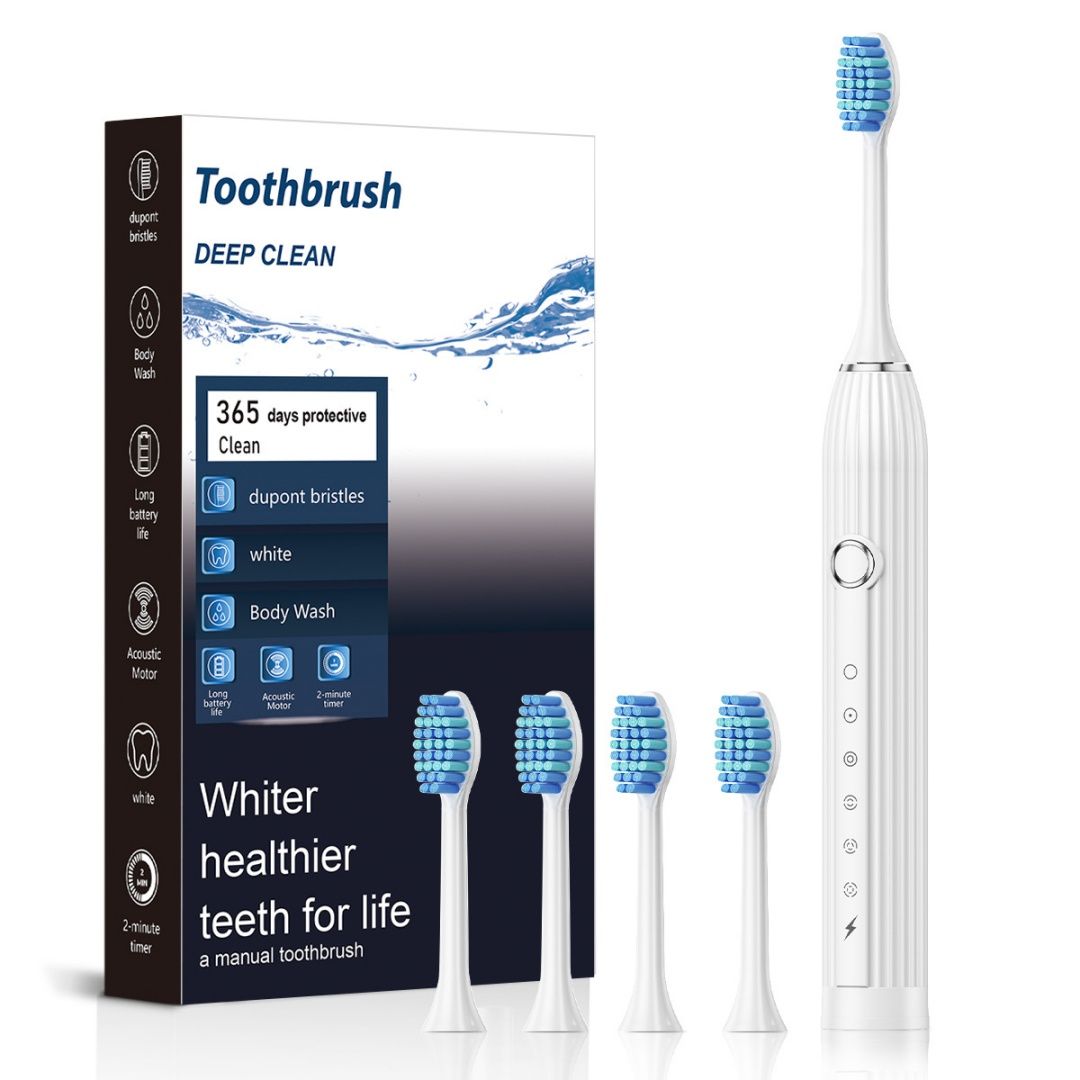 Rechargeable Electric Toothbrush with 4 Nozzles- 5 Modes