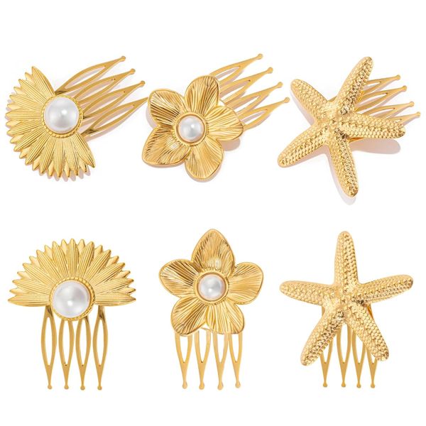 XRK-15 Pack Gold Decorative Hair Combs for Women Wedding Accessories