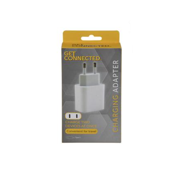 Get Connected - USB Type C 2 Port Charging Adapter