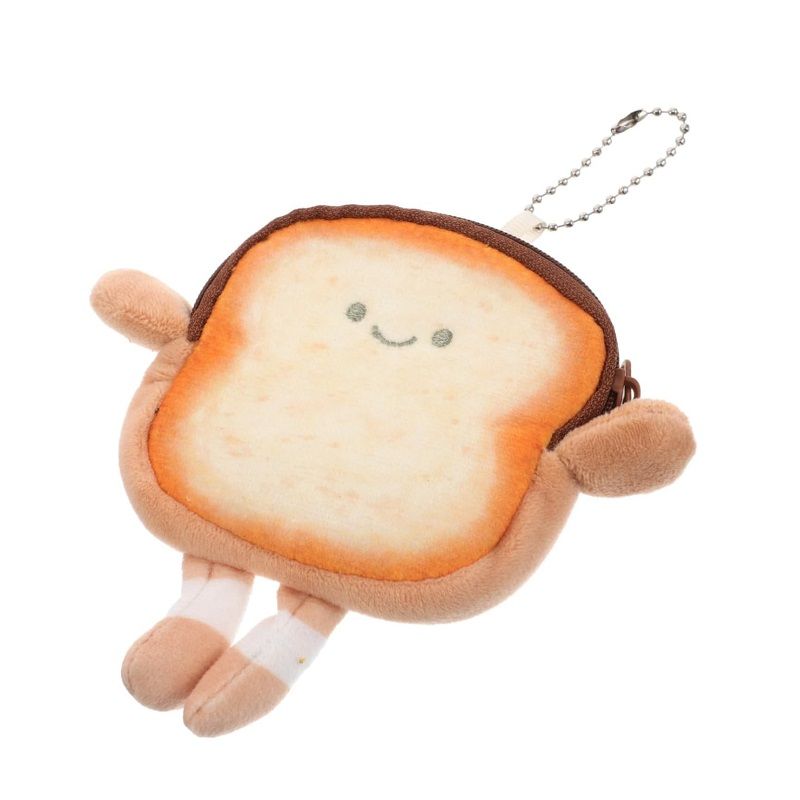 Cute Toast Small Purse with Zip for Coins