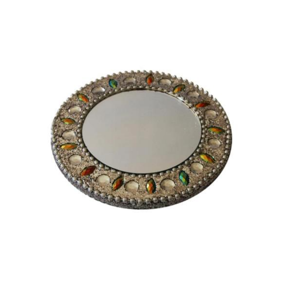 Round Mirror in Sliver Bling Beads - Pack of 10