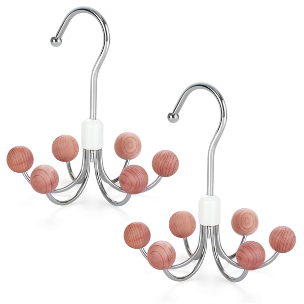Hoodie Hangers 2-Pack with 6 Balls, 360 Swivel Purse Hanger,